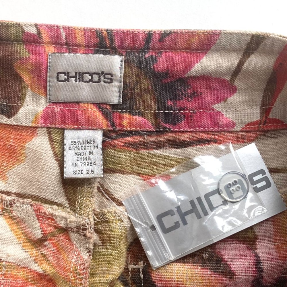 Chico's Linen-Blend Floral Skirt - Picture 3 of 10